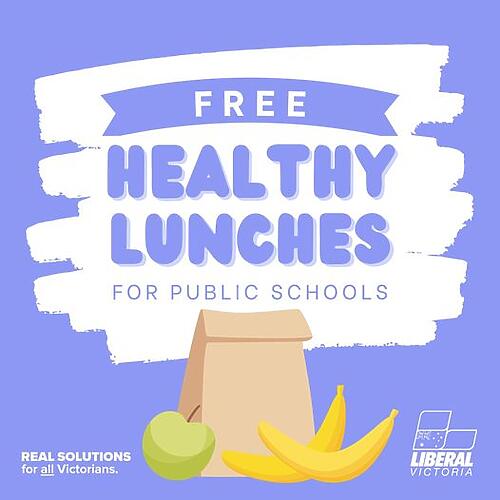 Victorian public school students will receive a free healthy and nutri...