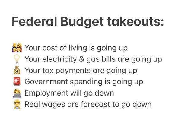 Tonight’s federal budget does nothing to assist your family budget....