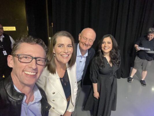 Stephen Jones MP: Up on ⁦@QandA⁩ in a few moments. Here with this crew back stage. …
