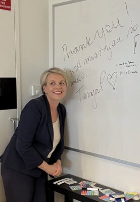 Tanya Plibersek: While at ABC Melbourne yesterday, I stopped by the Mad as Hell office …