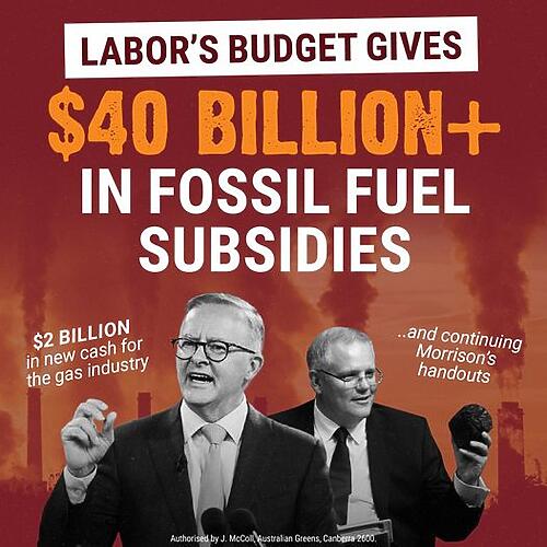 Labor’s giving $42.7 billion in handouts to coal & gas corporation...