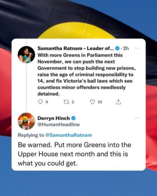 Victorian Greens: …A fairer justice system that reduces the number of First Nations peop…