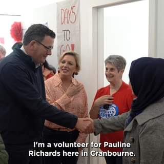 Mark is volunteering for Pauline Richards MP in Cranbourne because his...