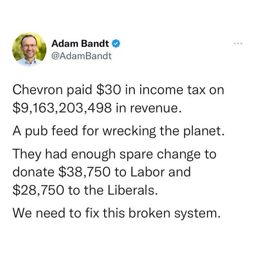 Adam Bandt: It’s beyond a joke. Time to close the loopholes and make the foss…