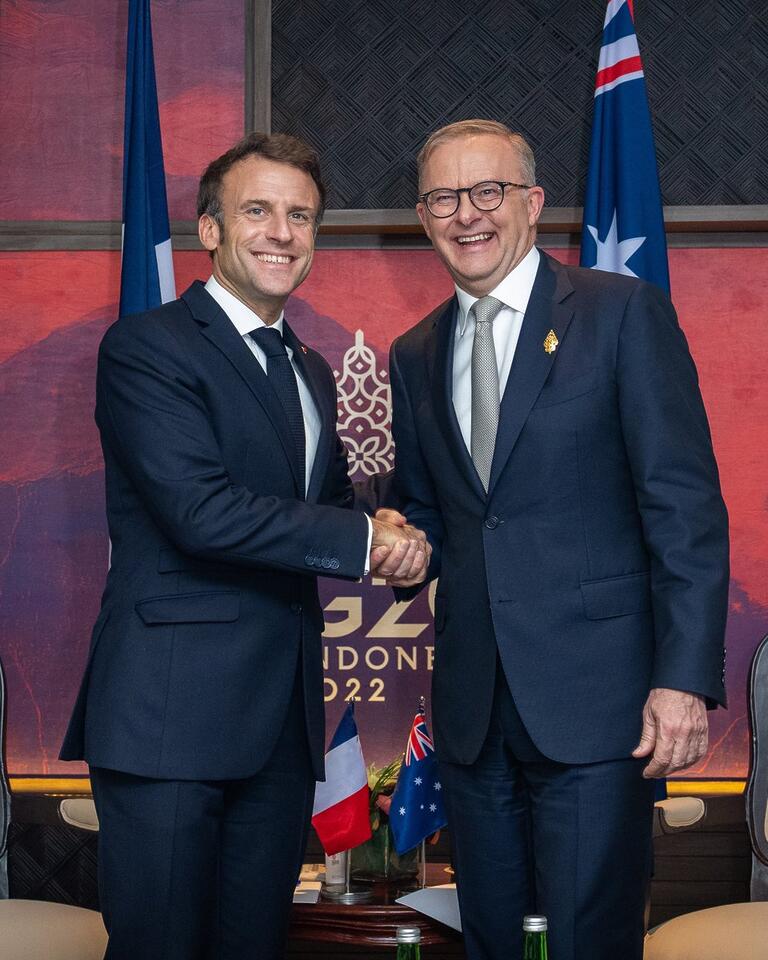 Anthony Albanese: A warm discussion with French President @EmmanuelMacron today on …