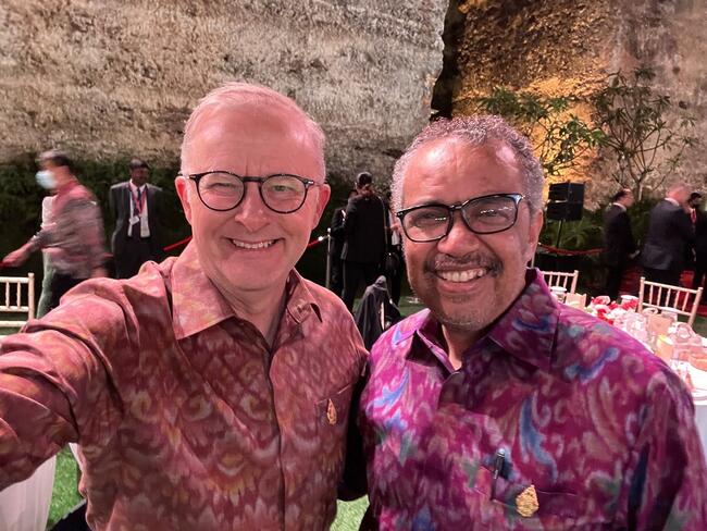 Great to catch up with @WHO Director-General @DrTedros in Bali to...