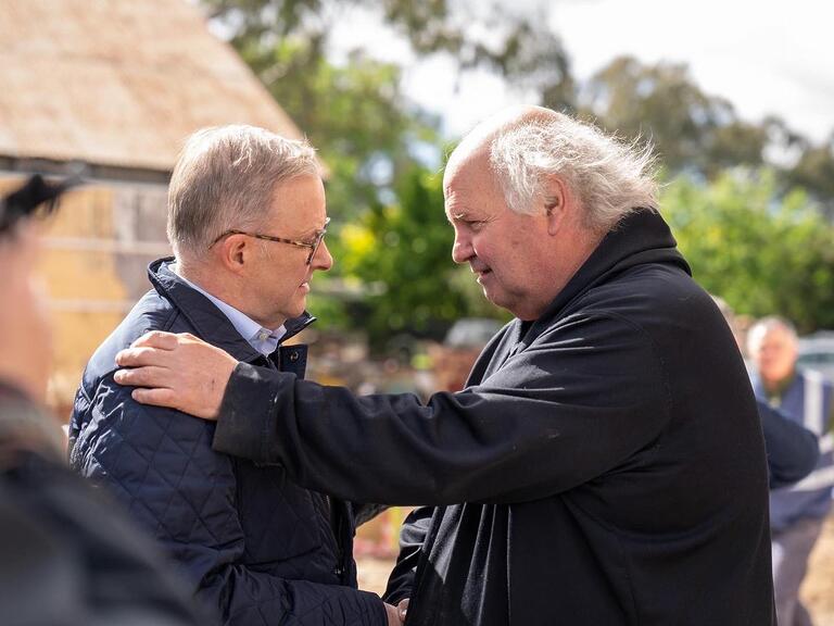 Anthony Albanese: Hundreds of homes have been flooded here in Eugowra, New South Wa…