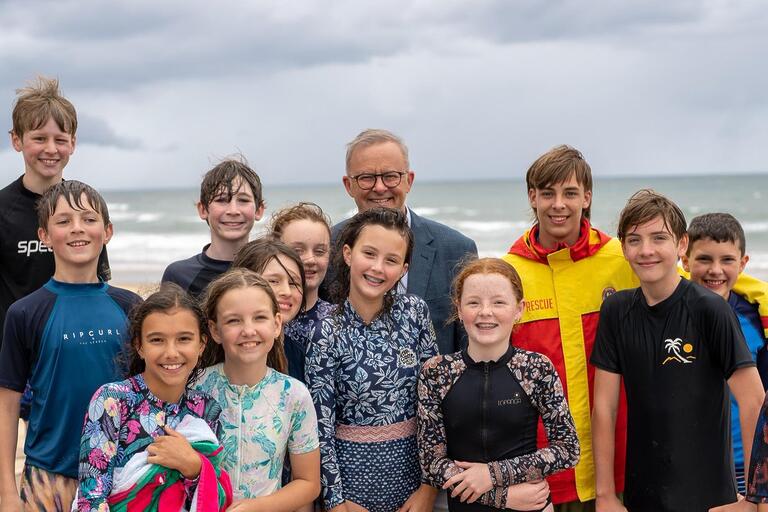 Anthony Albanese: Met some of the Nippers and Surf Life Savers down at Maroochydore…
