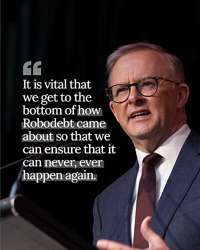 People had their lives ruined by the former government’s Robodebt...