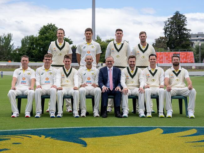 The PM's XI are taking on the West Indies at Manuka Oval in Canbe...