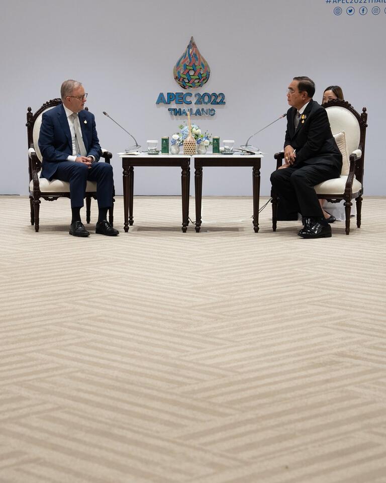 Anthony Albanese: This morning I met with Thailand’s Prime Minister, Prayut Chan-o-…