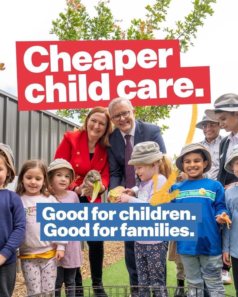 Anthony Albanese: We’re making child care cheaper for your family. …