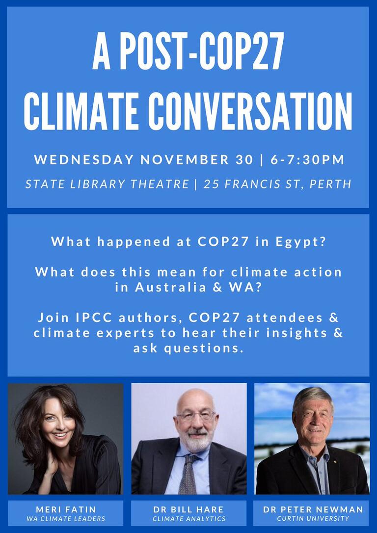 Brad Pettitt: This coming Wednesday there will be a very special climate panel …
