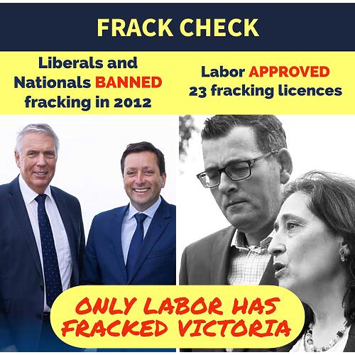 Labor are the only frackers in Victoria.  Don’t let him get away ...
