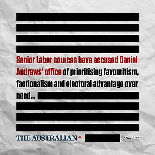 After years of Daniel Andrews neglect, corruption and cover ups, ...