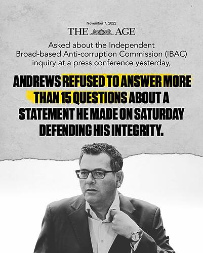 Daniel Andrews and integrity in the same sentence…...