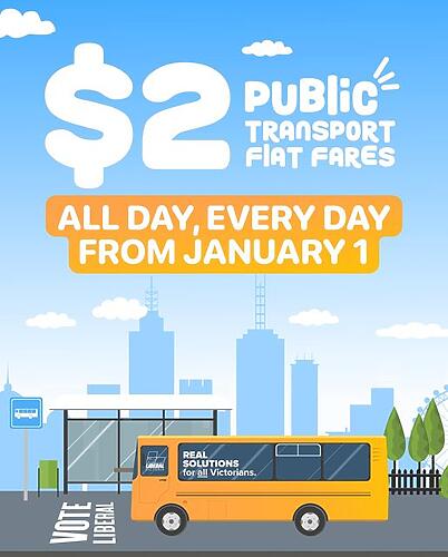 If we're elected on Saturday, public transport will be $2 all day...