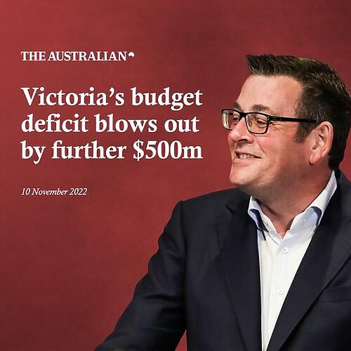 Victoria's budget deficit has blown out by half a billion dollars...