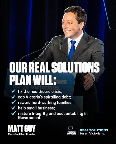 Vote Liberal and Nationals for Real Solutions for all Victorians....