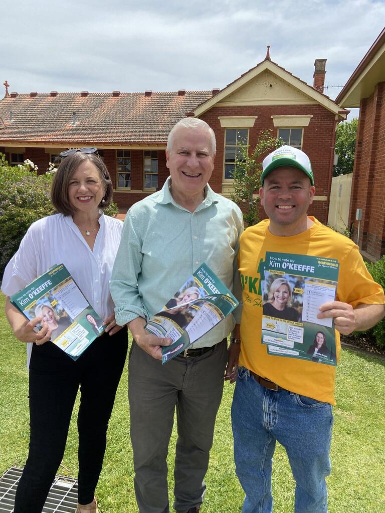 Michael McCormack: Handing out how-to-vote cards for Kim O’Keeffe in #Shepparton for…