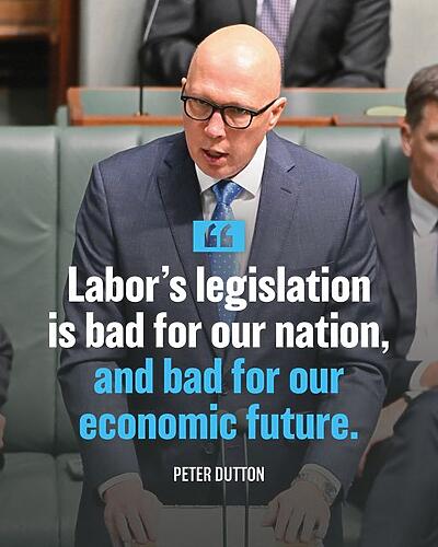Peter Dutton: The Government’s industrial relations legislation will take our l…
