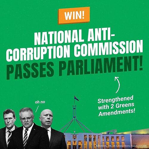 Queensland Greens: A National Anti-Corruption Commission is finally law!…