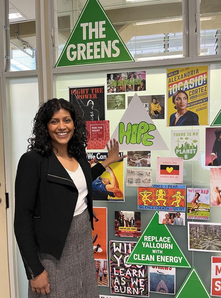 Samantha Ratnam – Leader of the Victorian Greens: Updated the office inspo wall  HOPE  Hope for change.  Hope for…