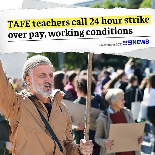Full solidarity with TAFE teachers striking today...