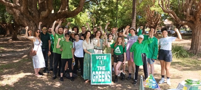 The Greens are out and about across the state this weekend, knock...