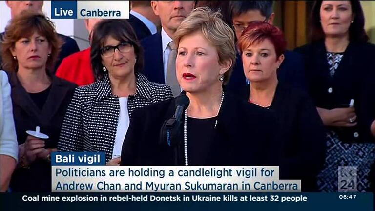 VIDEO: Australian Greens: Candlelight vigil for Andrew Chan and Myuran Sukumaran