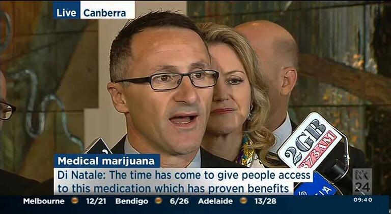 VIDEO: Australian Greens: Richard Di Natale announces bill on medicinal cannabis