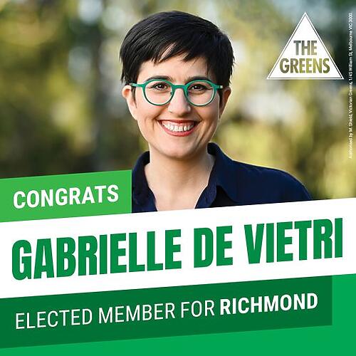 Victorian Greens: BREAKING: The Greens have won Richmond, electing Gabrielle de Vie…