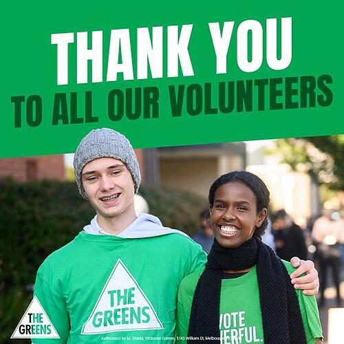 Victorian Greens: What we achieved was no easy feat, and it’s thanks to our 5000+ v…