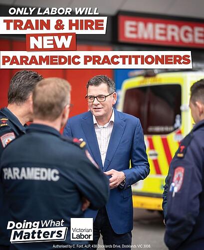 Dan Andrews and Labor will establish paramedic practitioner roles...