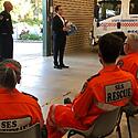 Thanking the Campbelltown SES volunteers tonight for helping with...