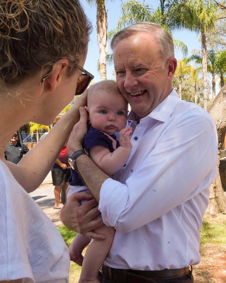 Anthony Albanese: Delightful to meet Mia today. Her parents told me she was born ha…