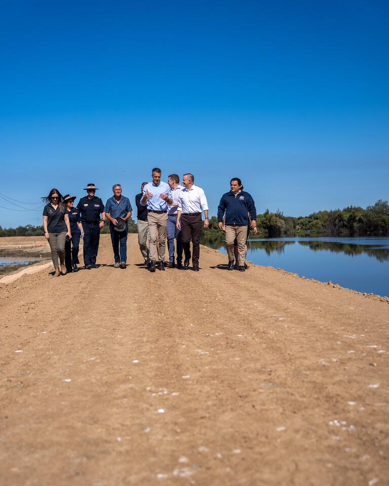 Anthony Albanese: “I was here two weeks ago the water was back behind the tree line…