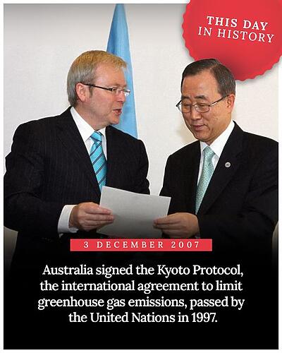The first official act of the Rudd government, on 3 December 2007...