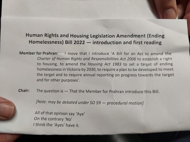 Dr Tim Read MP: Prahran #Greens MP @Sam_Hibbins introduced a bill to end #homeles…