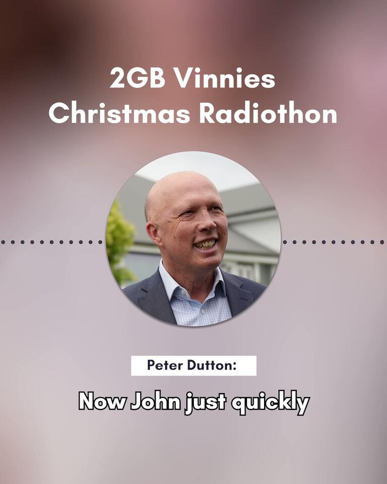 Peter Dutton: I’ve donated to the @2GB873 @VinniesAust Christmas Radiothon toda…