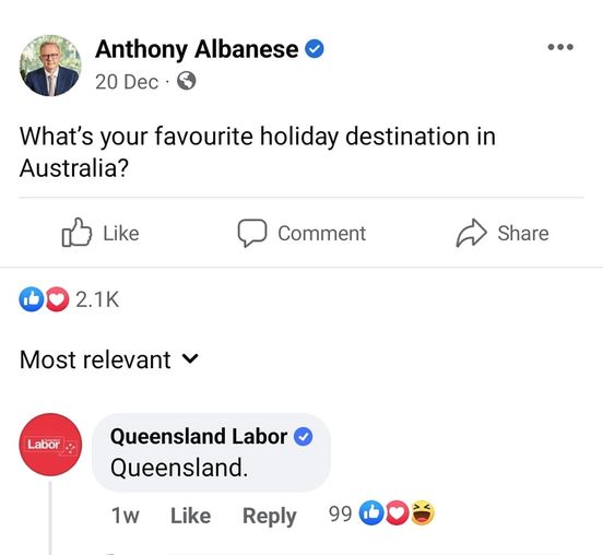 Had to let the PM know!  Where's the best spot in Queensland?...