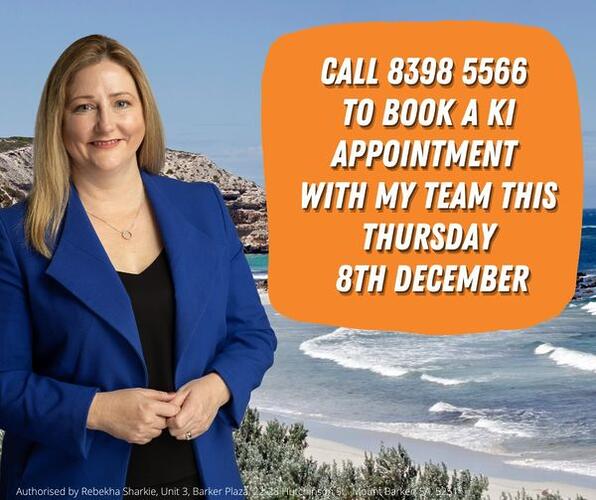 Rebekha Sharkie MP: On KI and need help with a Federal matter? Book an appointment at…