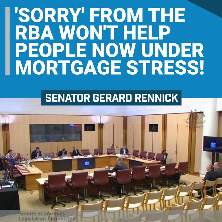 Senator Gerard Rennick: To change the price of money so rapidly is sheer madness. It’s ev…