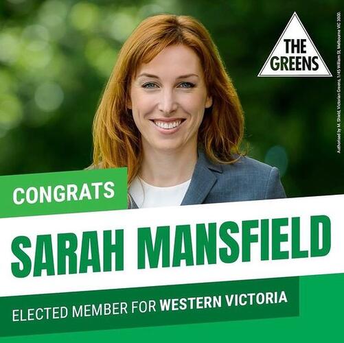 Western Victoria has just elected @Sarah_mansfield_for_westernvic...