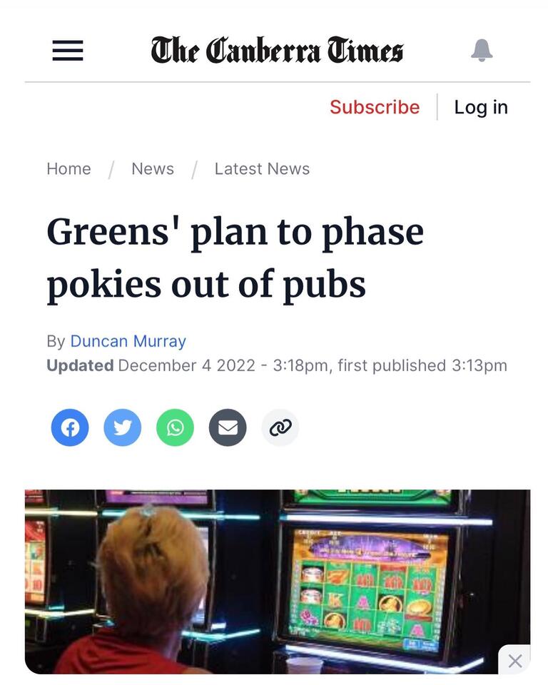 The Greens NSW: We’re the only ones with the courage to take on the gambling lobb…