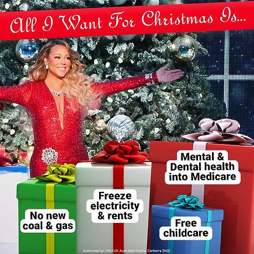The Greens (WA): We don’t want a lot for Christmas…….