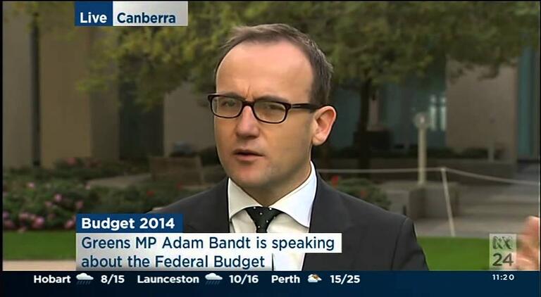 VIDEO: Australian Greens: Adam on Budget, Commission of Audit & JSF ABC24