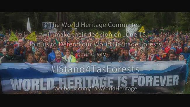Defend Tasmania's World Heritage Areas, Rally.