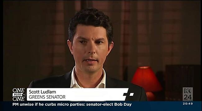 Scott Ludlam on ABC News 24 One Plus One
