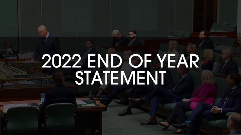 VIDEO: Peter Dutton MP: 2022 End of Year Statement